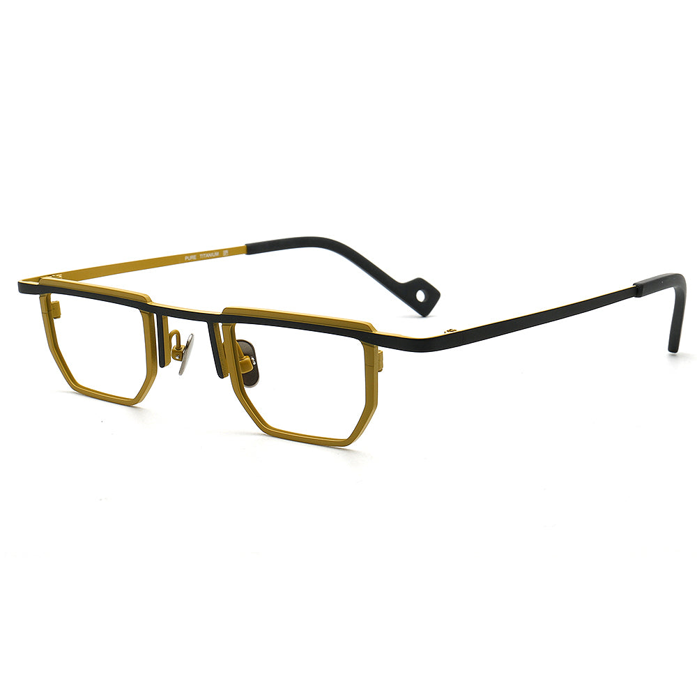 Yellow Black Titanium Eyeglass Frames Men