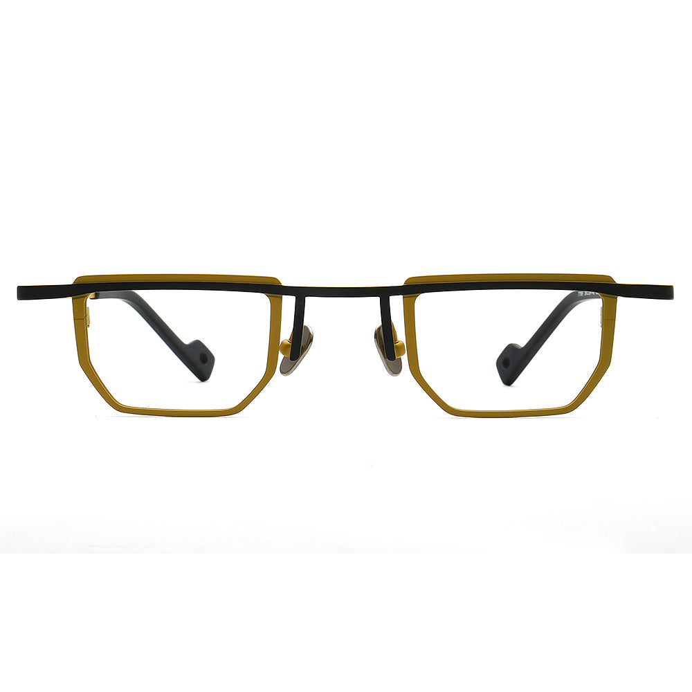 Men Titanium Eyeglasses Frames Yellow 