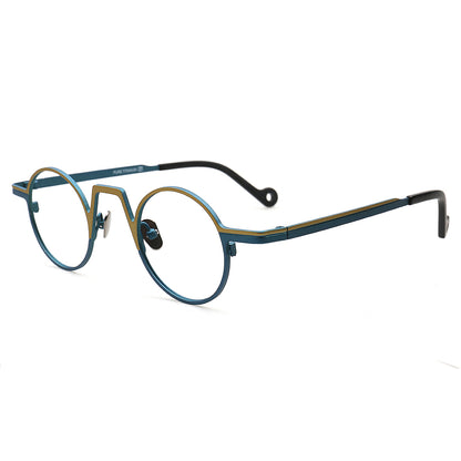 Nolita | Monturas de anteojos para hombre de titanio redondo de dos tonos | Gafas De Mujer Nerd Con Estilo Online