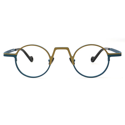 Nolita | Monturas de anteojos para hombre de titanio redondo de dos tonos | Gafas De Mujer Nerd Con Estilo Online