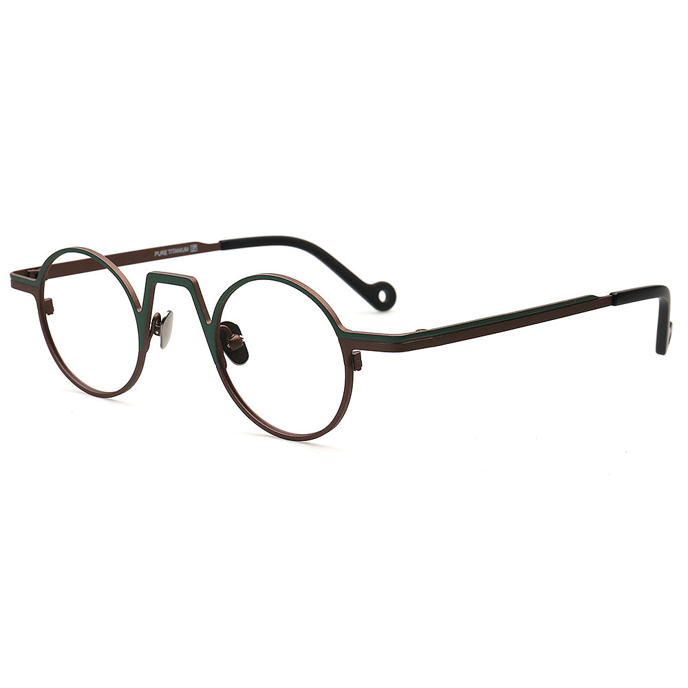 Nolita | Two Tone Round Titanium Mens Eyeglass Frames | Stylish Nerd Women Glasses Online