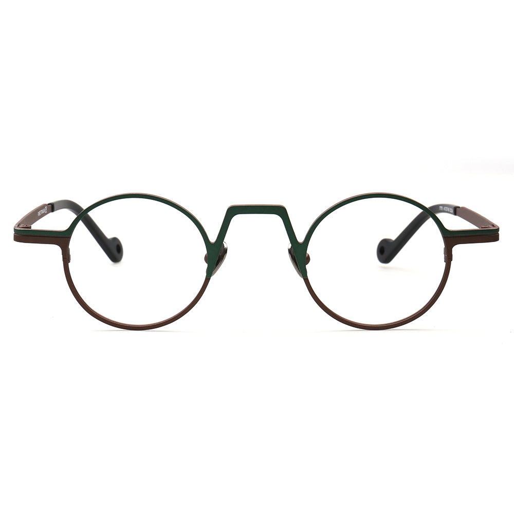 Nolita | Two Tone Round Titanium Mens Eyeglass Frames | Stylish Nerd Women Glasses Online