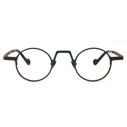 Nolita | Monturas de anteojos para hombre de titanio redondo de dos tonos | Gafas De Mujer Nerd Con Estilo Online