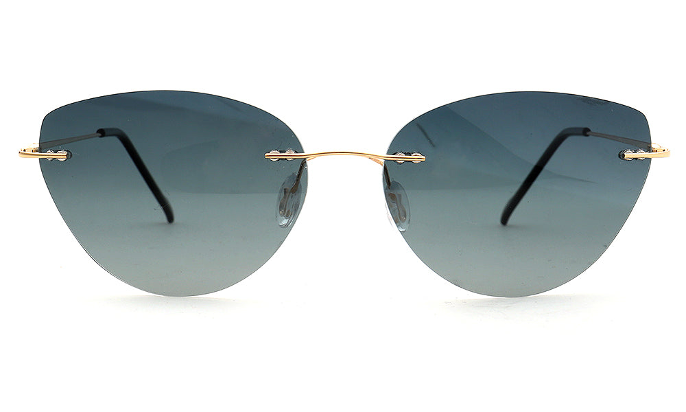 Meadow｜Y2K Womens Cat Eye Rimless Polarized Sunglasses UV400
