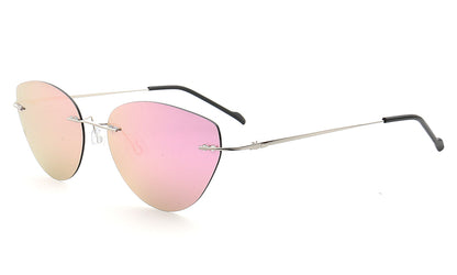 Meadow｜Y2K Womens Cat Eye Rimless Polarized Sunglasses UV400