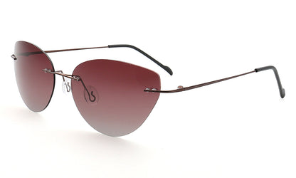 Meadow｜Y2K Womens Cat Eye Rimless Polarized Sunglasses UV400