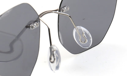 Coven | Rimless Octagon Polarized Sunglasses UV400 | Vintage Y2K Metal Frame