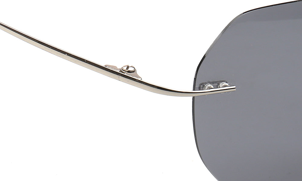 Coven | Rimless Octagon Polarized Sunglasses UV400 | Vintage Y2K Metal Frame