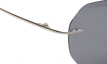 Coven | Rimless Octagon Polarized Sunglasses UV400 | Vintage Y2K Metal Frame