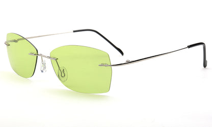Mack | Vintage Irregular Polarized Rimless Sunglasses UV400