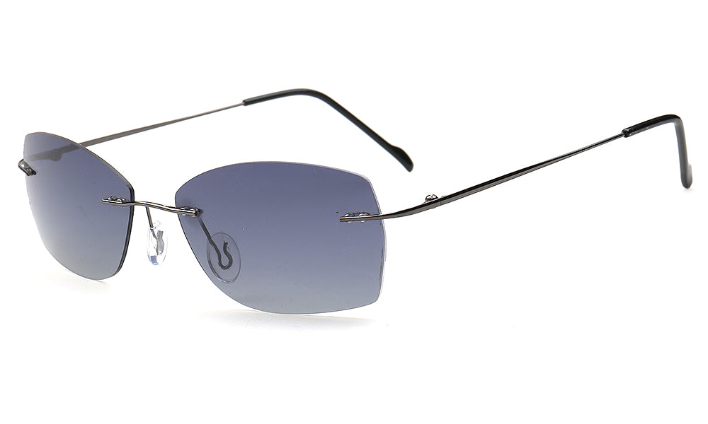 Mack | Vintage Irregular Polarized Rimless Sunglasses UV400