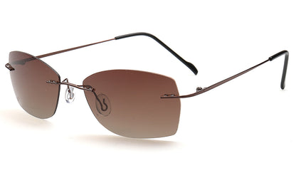 Mack | Vintage Irregular Polarized Rimless Sunglasses UV400