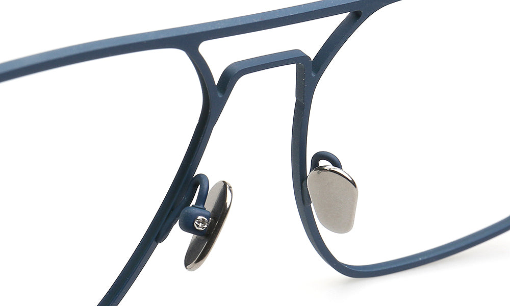 Mike | 80s Oversize Pilot Titanium Eyeglasses Frames for Men | Vintage Double Bridge Square Eyewear Two Tone