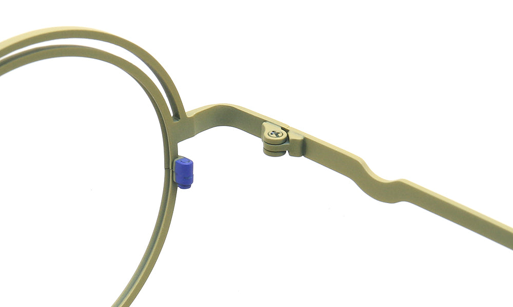 olive temple of titanium glasses frames
