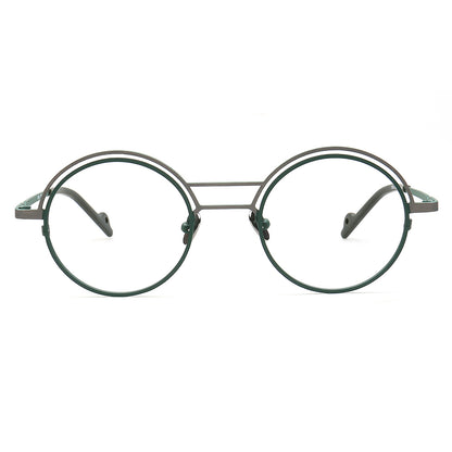 green round titanium glasses frames women