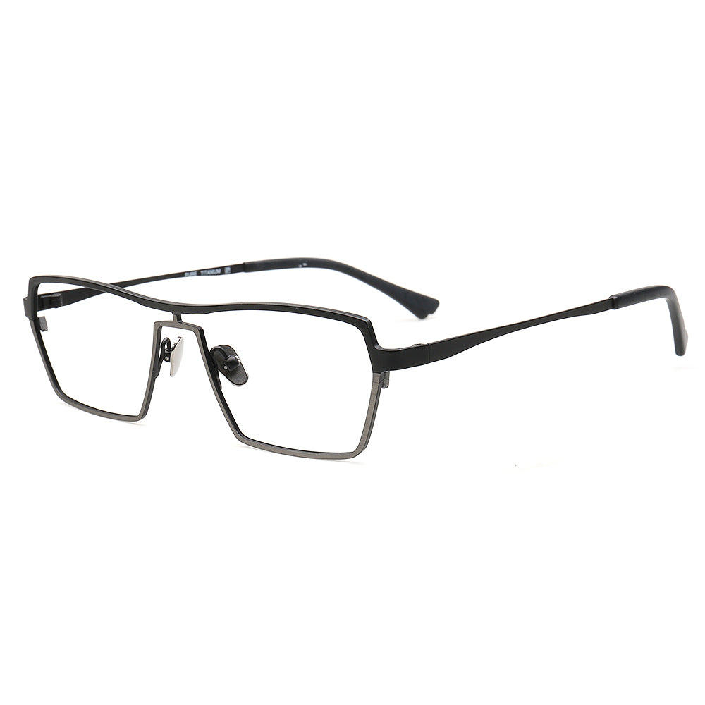 black grey titanium pilot eyeglass frames