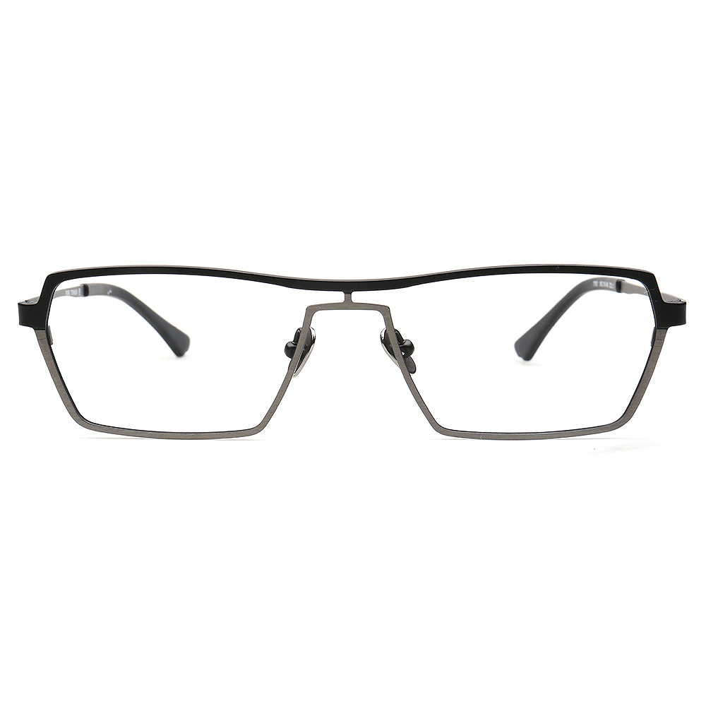 black rectangle mens pilot spectacles titanium