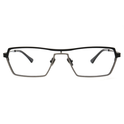 Jeffrey 80s Titanium Pilot Eyeglasses Frames for Men Modern