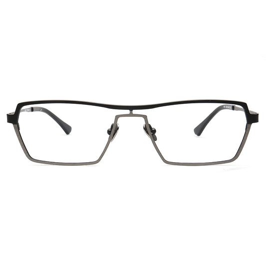 black rectangle mens pilot spectacles titanium