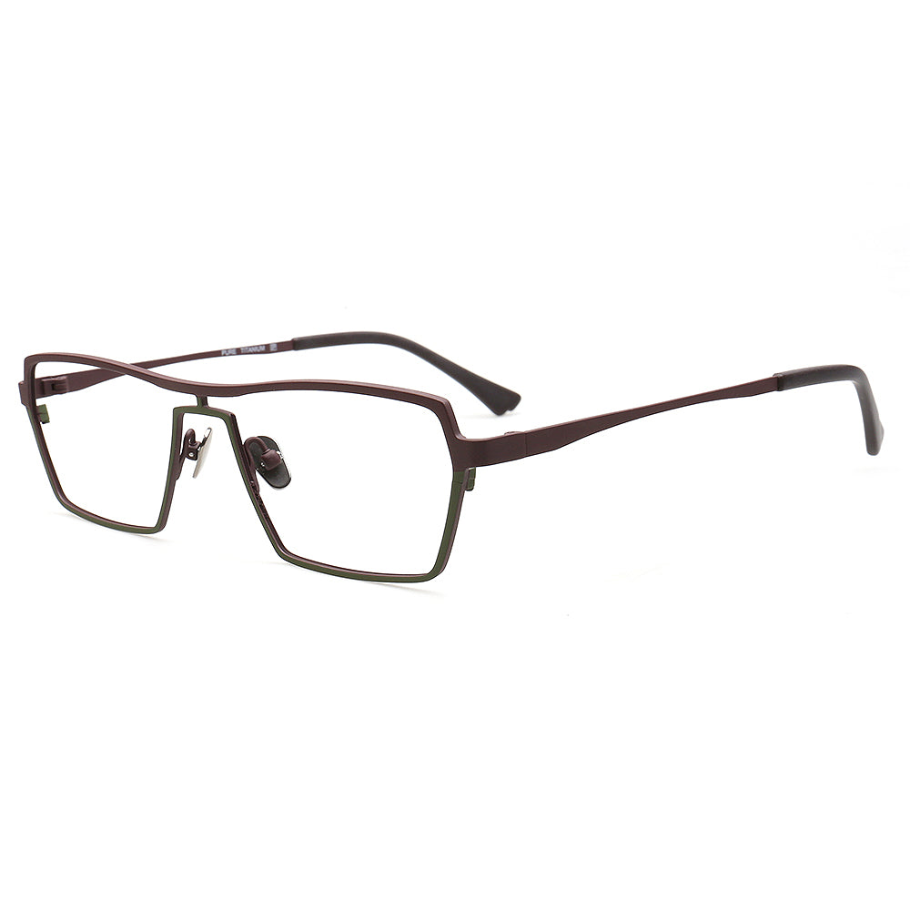 green rectangle eyewear frames for men titanium