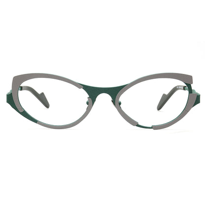 green grey cat eye women glasses frames titanium