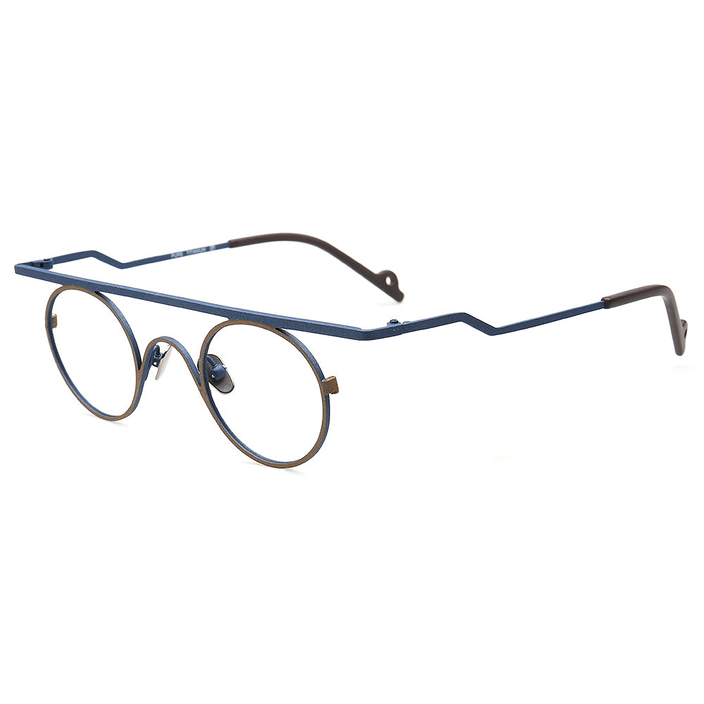 retro blue men spectacles round