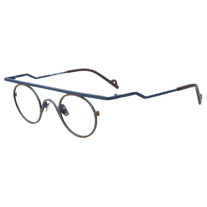 retro blue men spectacles round