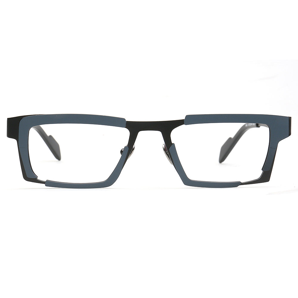 grey full rim titanium eyeglasses frames for men