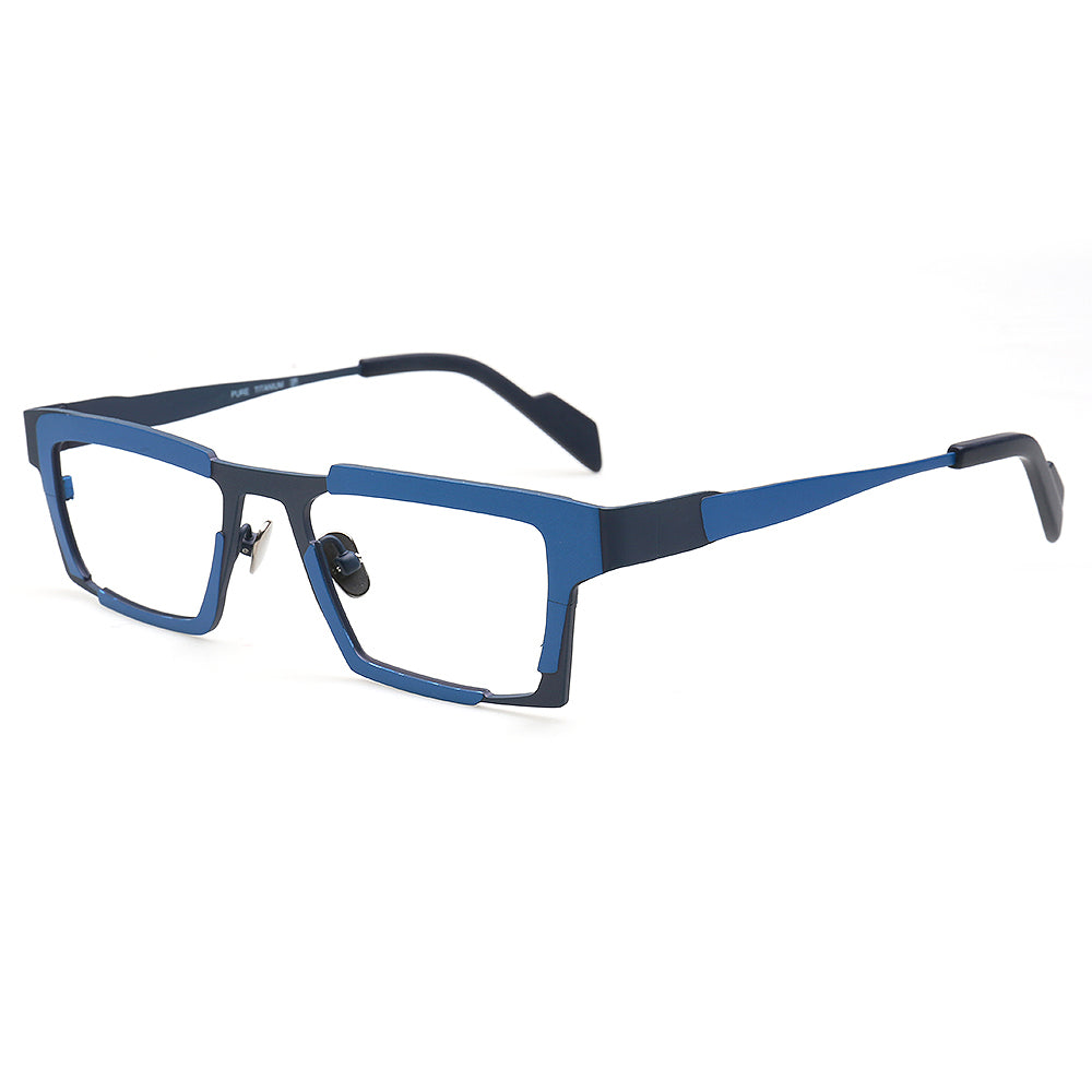 rectangle titanium eyeglass frames vintage