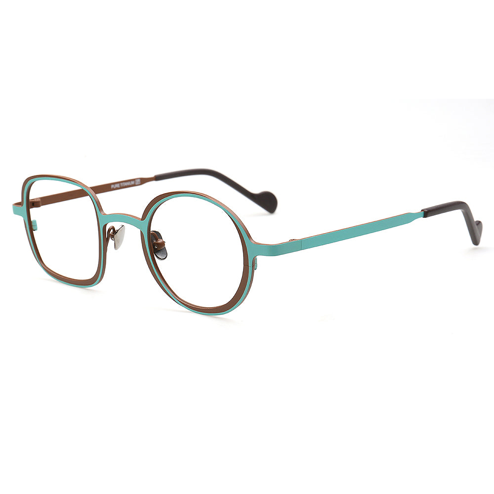 square round titanium glasses frames