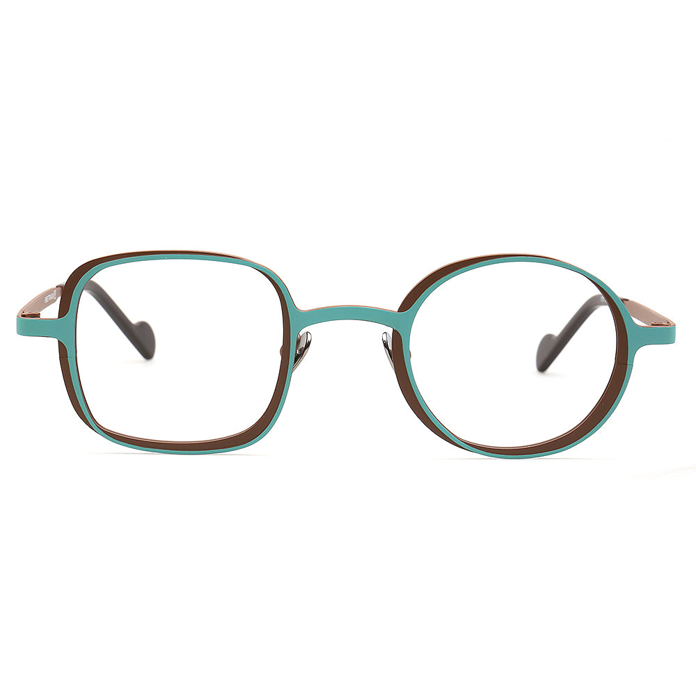 teal mismatch eyeglasses frames titanium