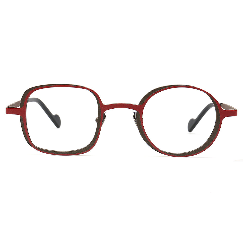 red mismatch glasses frames titanium women