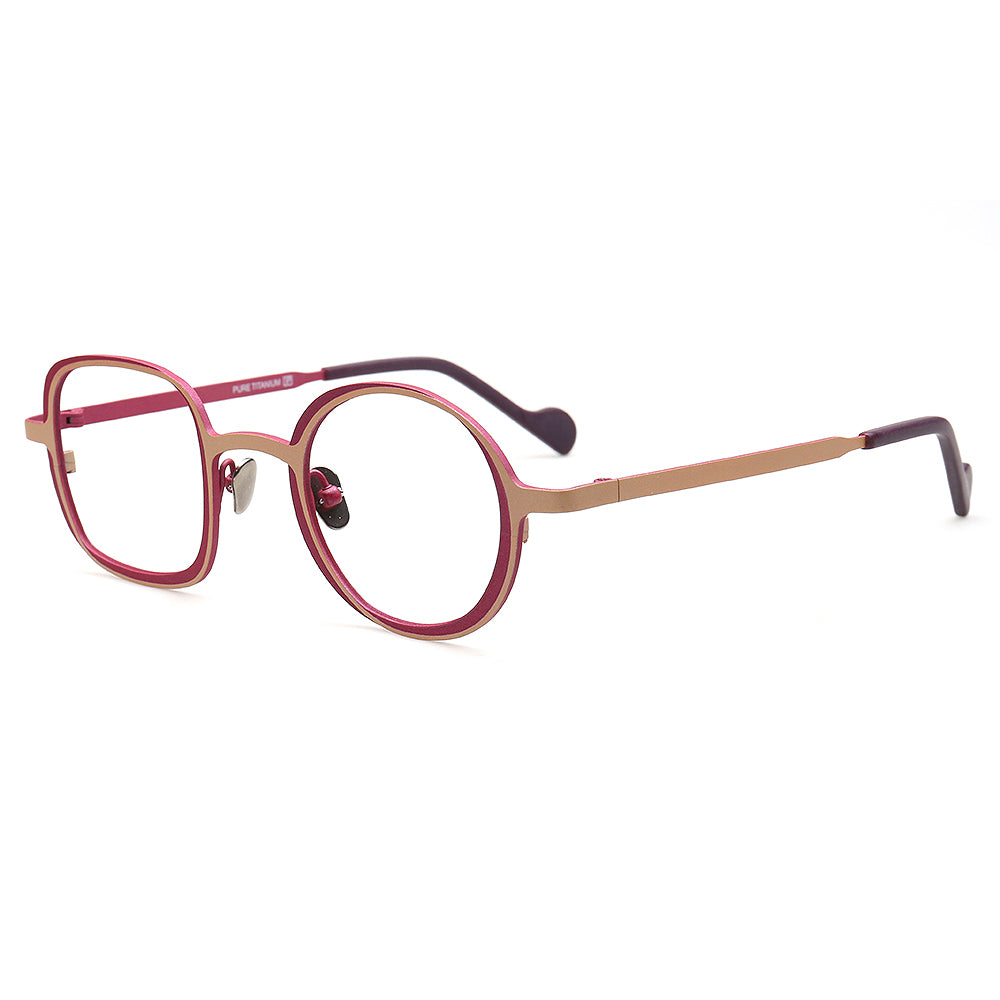 stylish women mismatch titanium spectacles 
