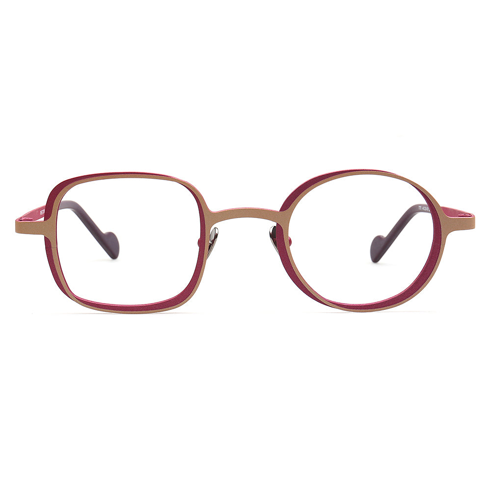 peach women mismatch glasses frames titanium