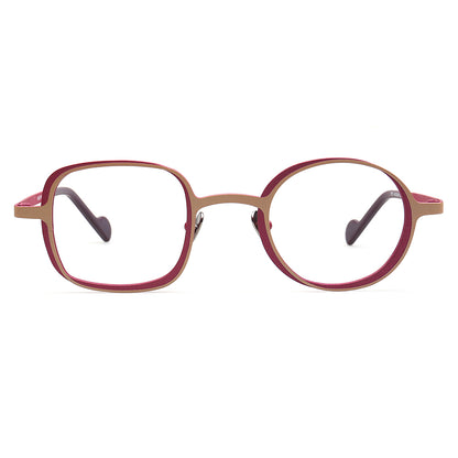 peach women mismatch glasses frames titanium