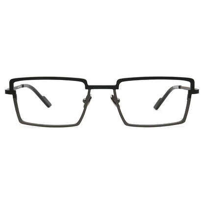 black business square titanium glasses frames