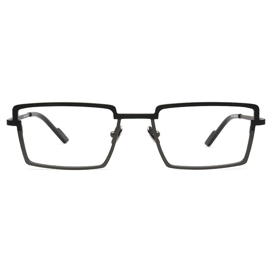 black business square titanium glasses frames