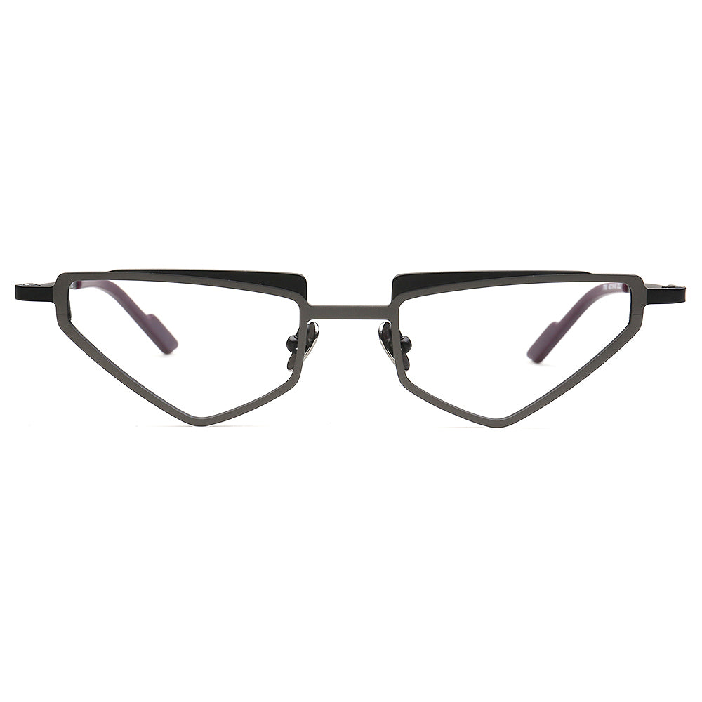 black mens titanium geometric spectacles 
