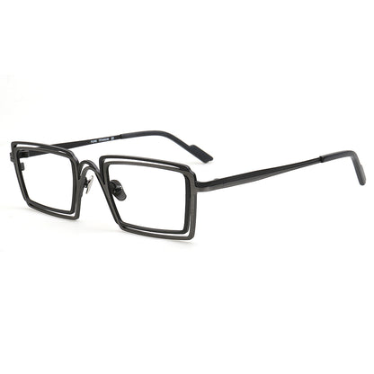funny double rim glasses frames titanium for men