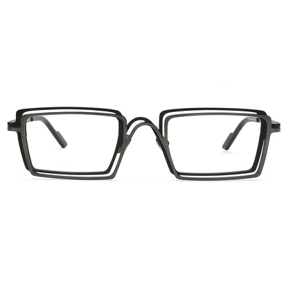 black square mens titanium eyeglasses frames titanium