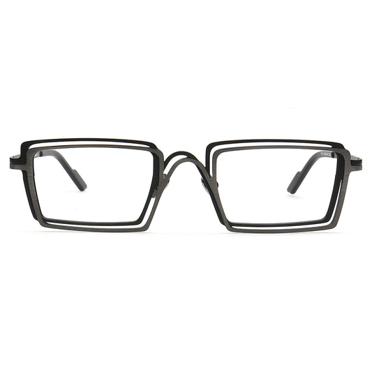 black square mens titanium eyeglasses frames titanium