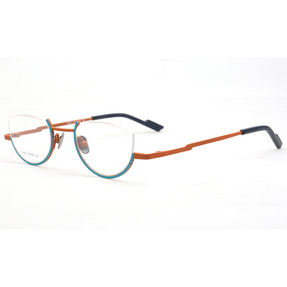 semi rimless titanium glasses frames orange 