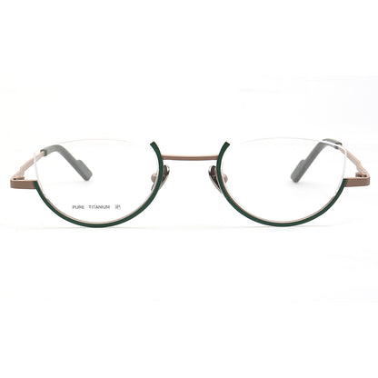 Brea Trendy Half Rim Womens Titanium Eyewear Geometric Semi