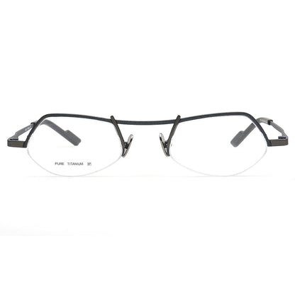 Ashley Elegantes gafas de titanio con media montura para mujer