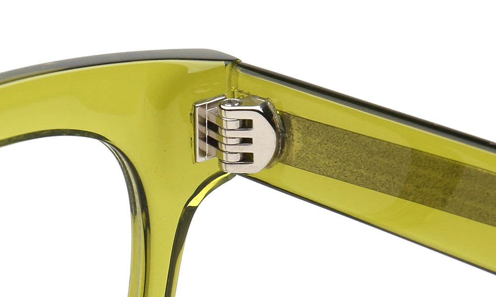 hinges of olive acetate eyeglasses frames