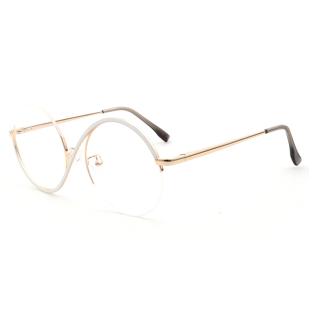 womens round half rim eyeglasses frames