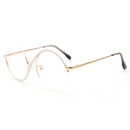 womens round half rim eyeglasses frames