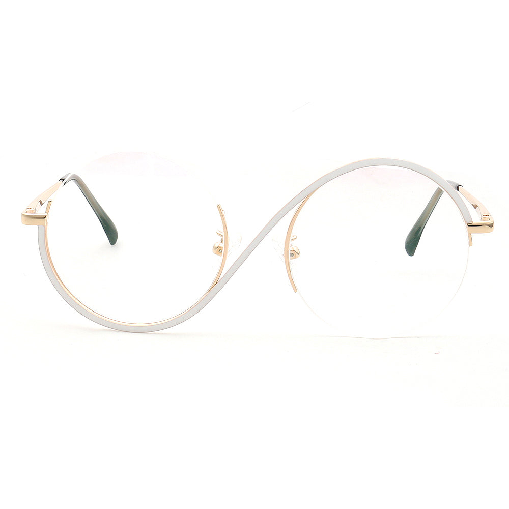 white half rim womens glasses frames