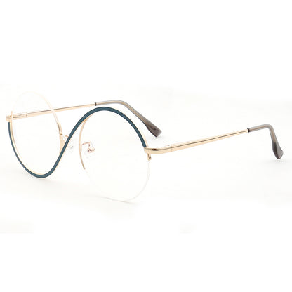 modern half rim green glasses frames for women