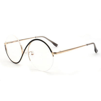 round black half rim eyeglass frames for women
